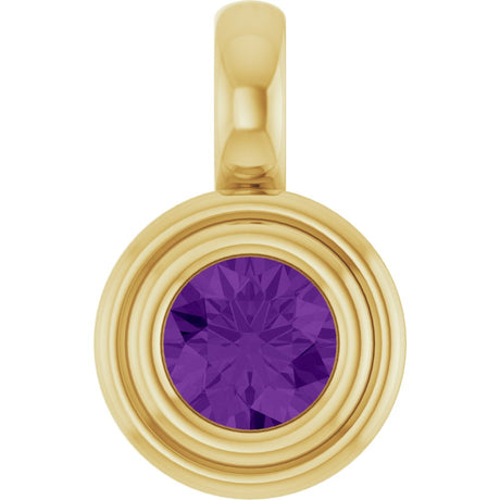 14K Yellow Gold Natural Amethyst Charm/Pendant