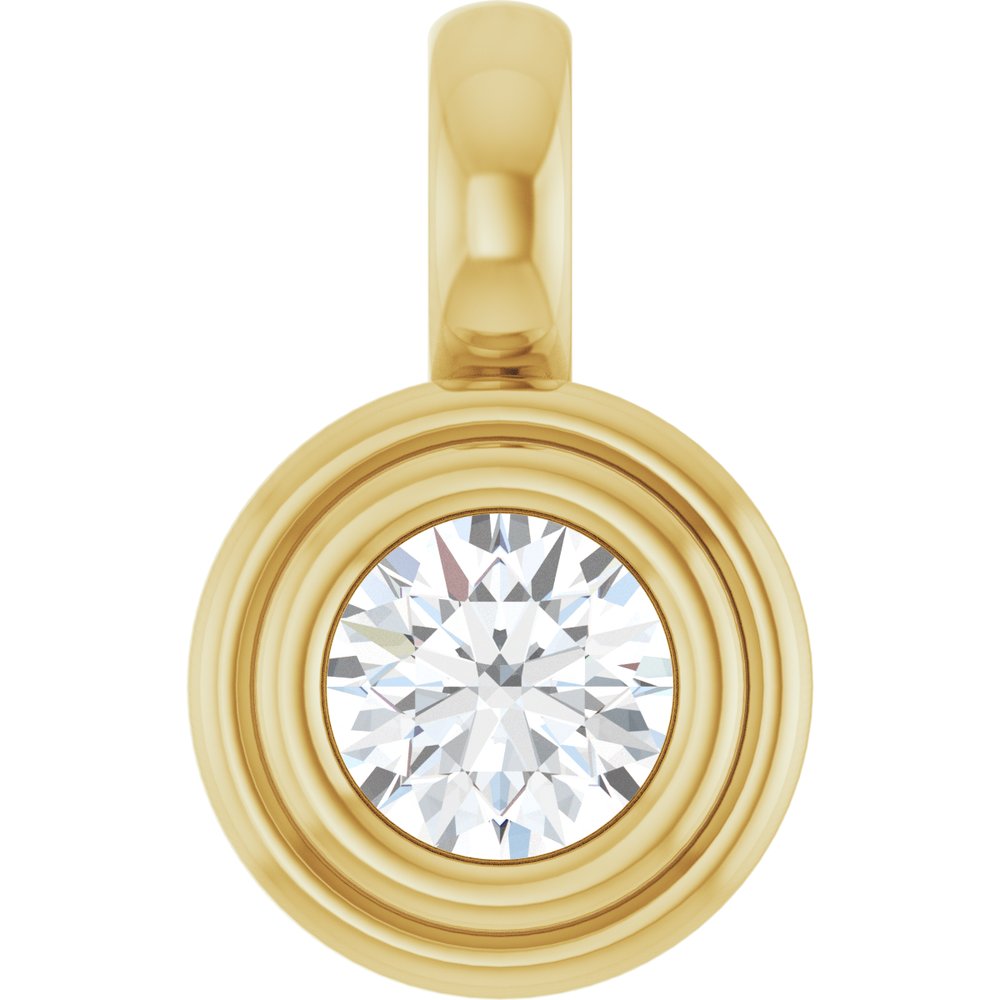 14K Yellow Gold 1/4 CT Lab-Grown Diamond Charm/Pendant