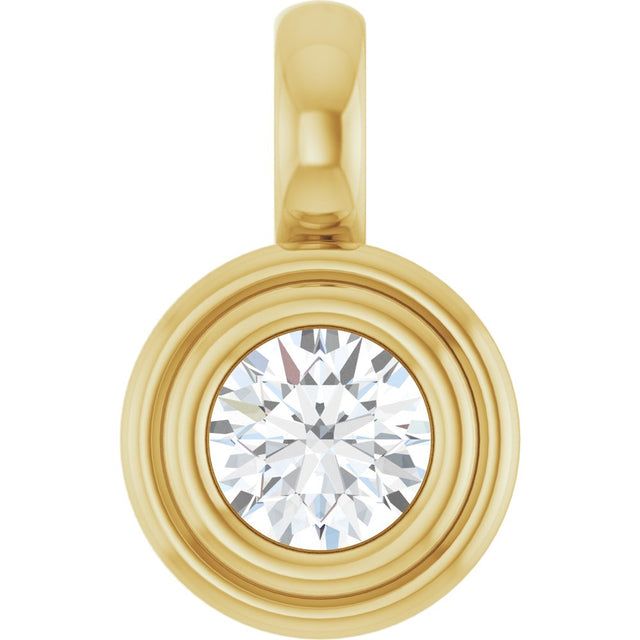 14K Yellow Gold 1/4 CT Lab-Grown Diamond Charm/Pendant