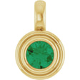 14K Yellow Gold Natural Emerald Charm/Pendant