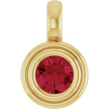 14K Yellow Gold Lab-Grown Ruby Charm/Pendant