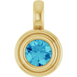 14K Yellow Gold Natural Blue Zircon Charm/Pendant