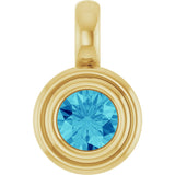 14K Yellow Gold Natural Blue Zircon Charm/Pendant
