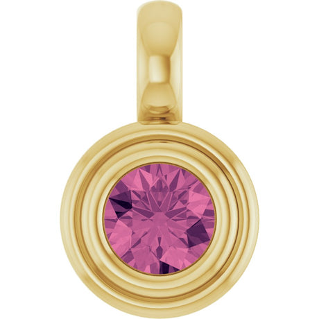 14K Yellow Gold Natural Pink Tourmaline Charm/Pendant