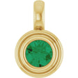 14K Yellow Gold Natural Emerald Charm/Pendant