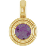 14K Yellow Gold Lab-Grown Alexandrite Charm/Pendant