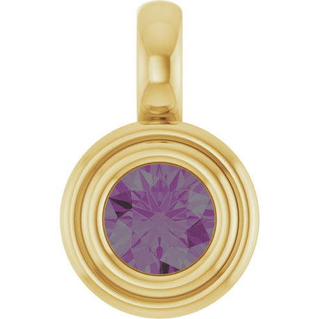 14K Yellow Gold Lab-Grown Alexandrite Charm/Pendant