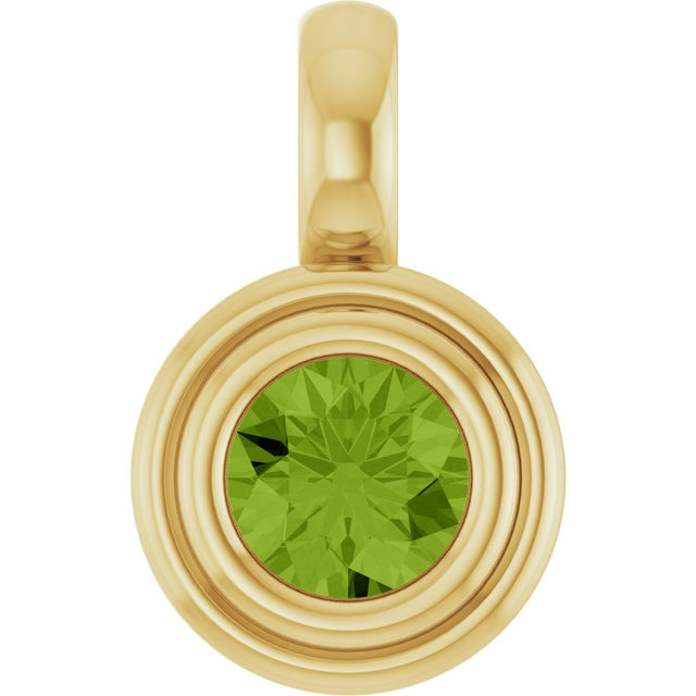 14K Yellow Gold Natural Peridot Charm/Pendant