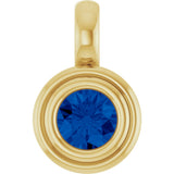 14K Yellow Gold Natural Blue Sapphire Charm/Pendant