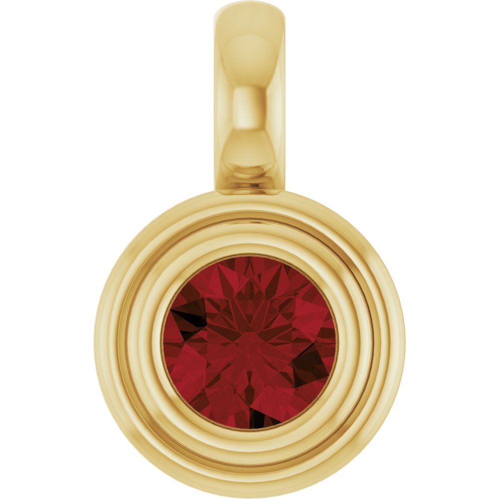 14K Yellow Gold Natural Mozambique Garnet Charm/Pendant