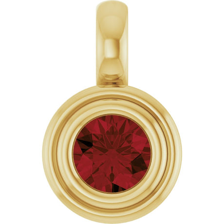 14K Yellow Gold Natural Mozambique Garnet Charm/Pendant