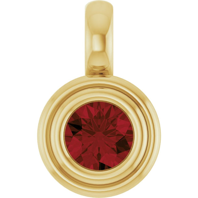 14K Yellow Gold Natural Mozambique Garnet Charm/Pendant