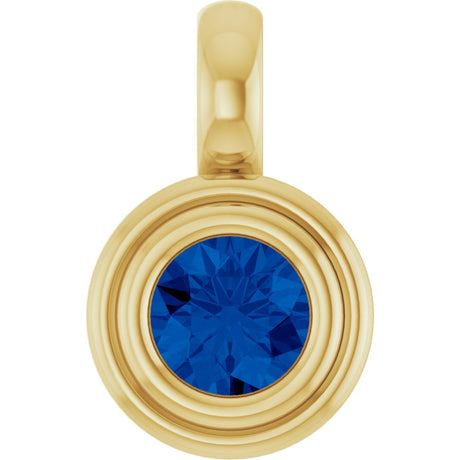 14K Yellow Gold Natural Blue Sapphire Charm/Pendant