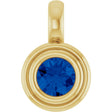 14K Yellow Gold Lab-Grown Blue Sapphire Charm/Pendant