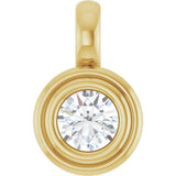 14K Yellow Gold 1/4 CT Lab-Grown Diamond Charm/Pendant