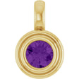 14K Yellow Gold Natural Amethyst Charm/Pendant