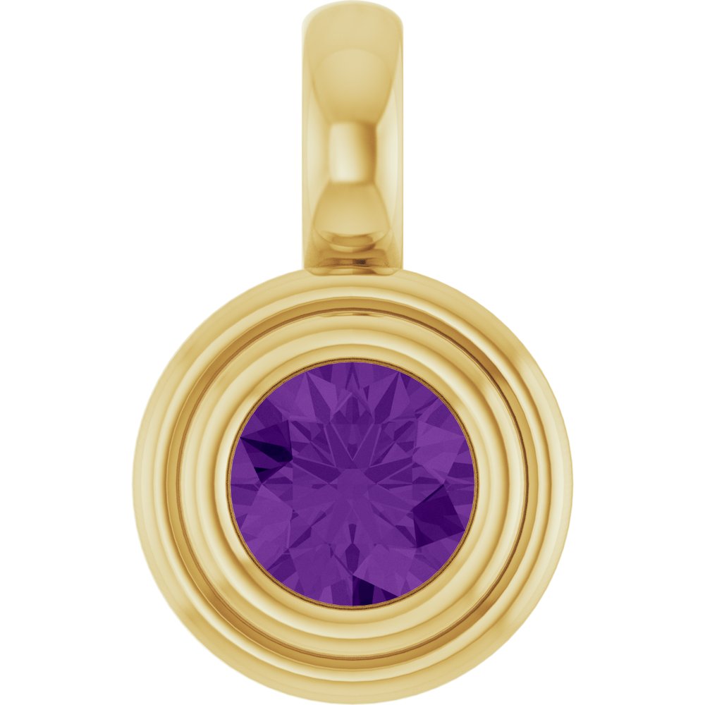 14K Yellow Gold Natural Amethyst Charm/Pendant