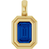 14K Yellow Gold Lab-Grown Blue Sapphire Charm/Pendant