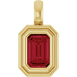 14K Yellow Gold Lab-Grown Ruby Charm/Pendant