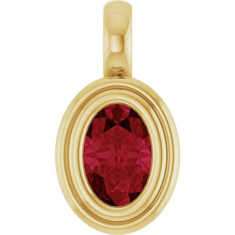 14K Yellow Gold Lab-Grown Ruby Charm/Pendant