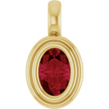 14K Yellow Gold Lab-Grown Ruby Charm/Pendant