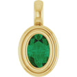 14K Yellow Gold Lab-Grown Emerald Charm/Pendant