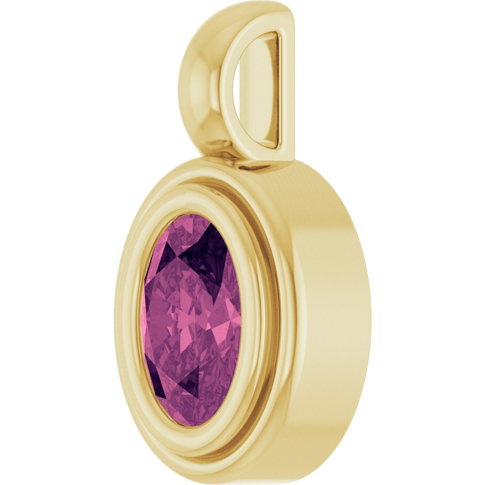 14K Yellow Gold Natural Pink Tourmaline Charm/Pendant