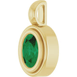 14K Yellow Gold Lab-Grown Emerald Charm/Pendant