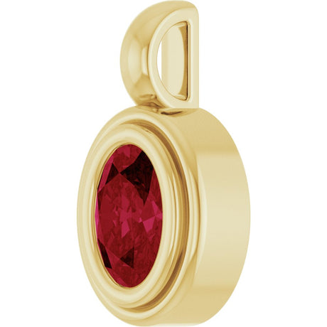 14K Yellow Gold Lab-Grown Ruby Charm/Pendant
