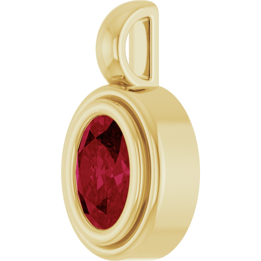 14K Yellow Gold Lab-Grown Ruby Charm/Pendant