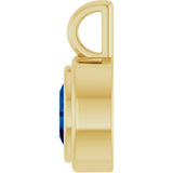 14K Yellow Gold Lab-Grown Blue Sapphire Charm/Pendant