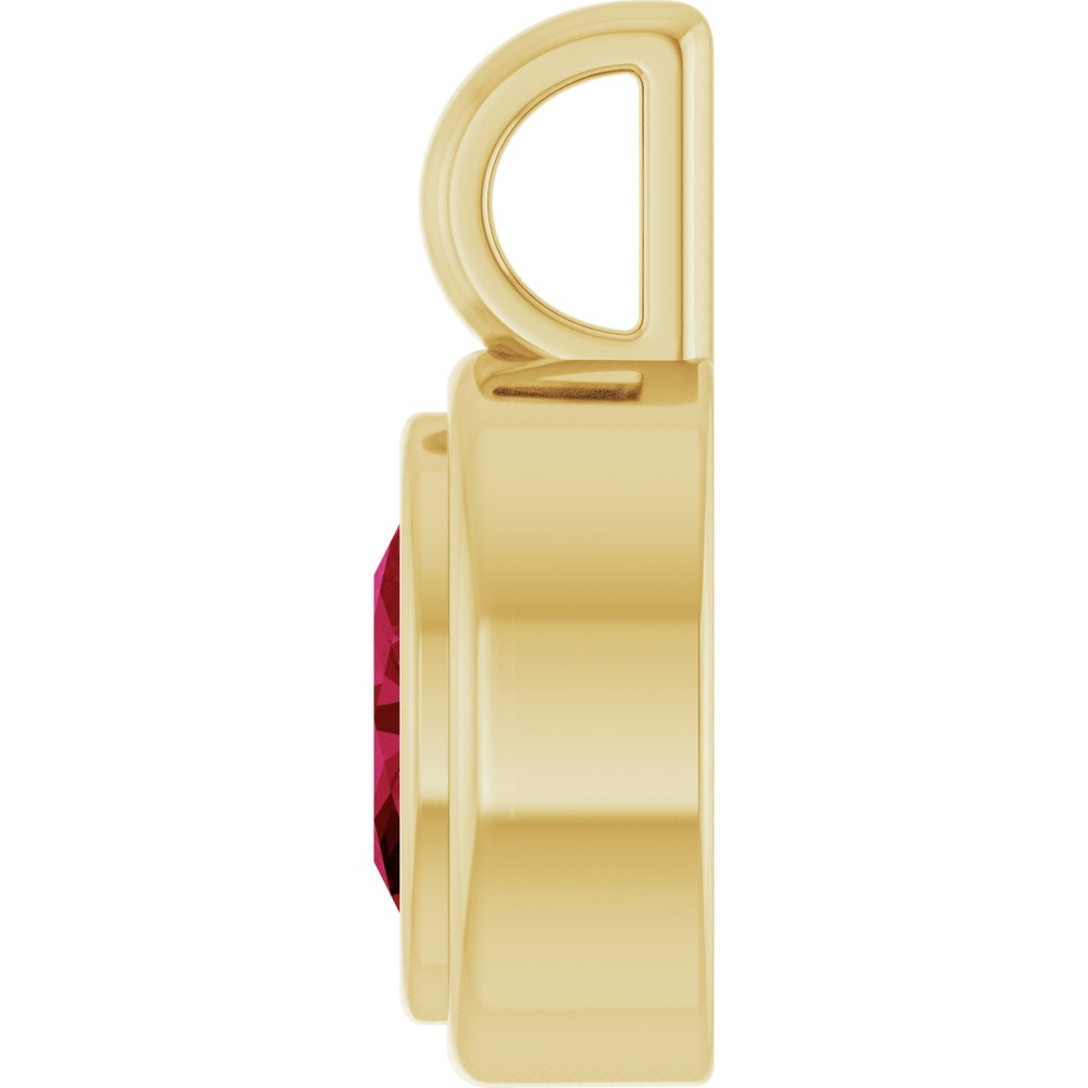 14K Yellow Gold Lab-Grown Ruby Charm/Pendant