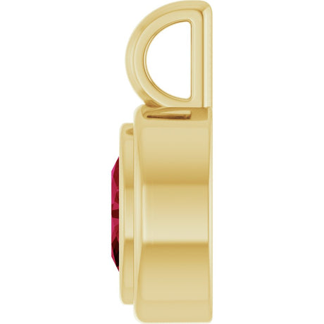 14K Yellow Gold Lab-Grown Ruby Charm/Pendant