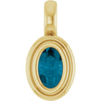 14K Yellow Gold Natural London Blue Topaz Charm/Pendant
