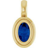 14K Yellow Gold Lab-Grown Blue Sapphire Charm/Pendant