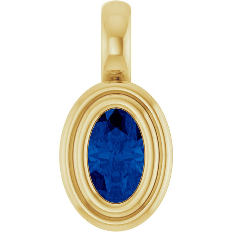 14K Yellow Gold Natural Blue Sapphire Charm/Pendant