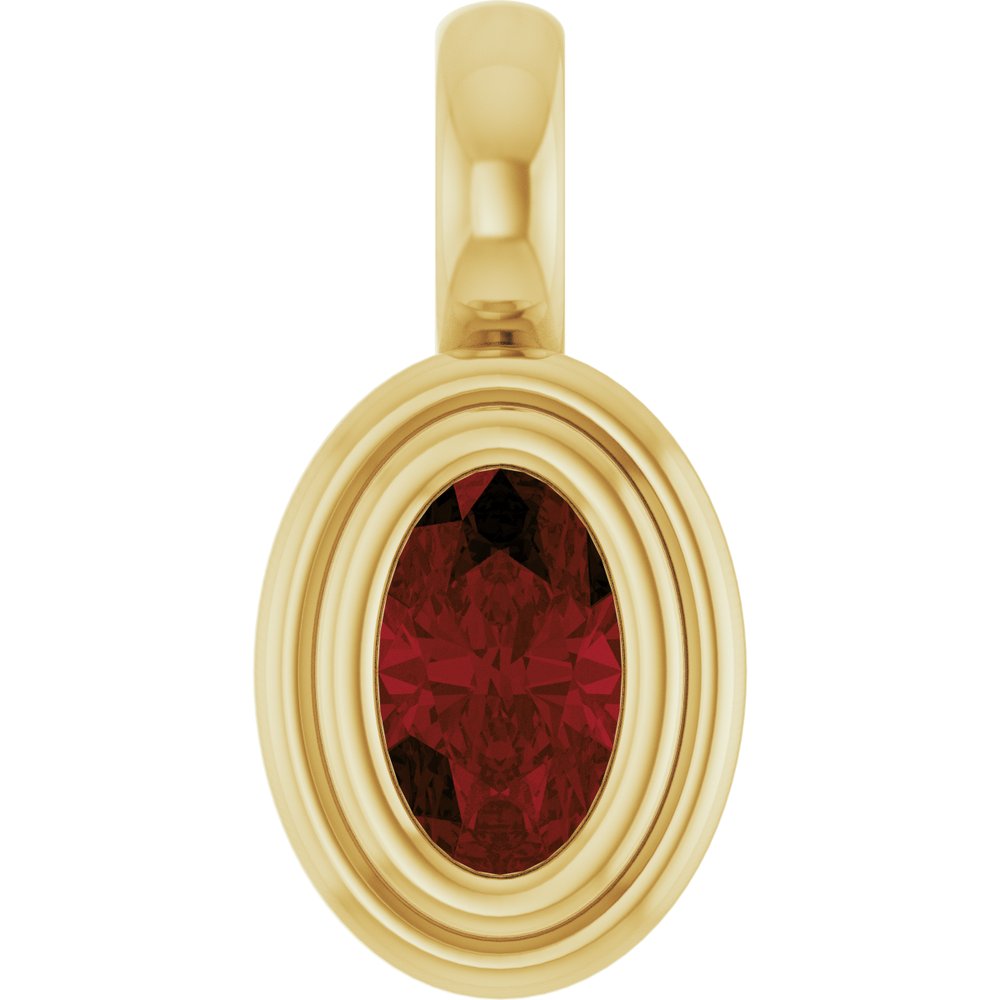 14K Yellow Gold Natural Mozambique Garnet Charm/Pendant