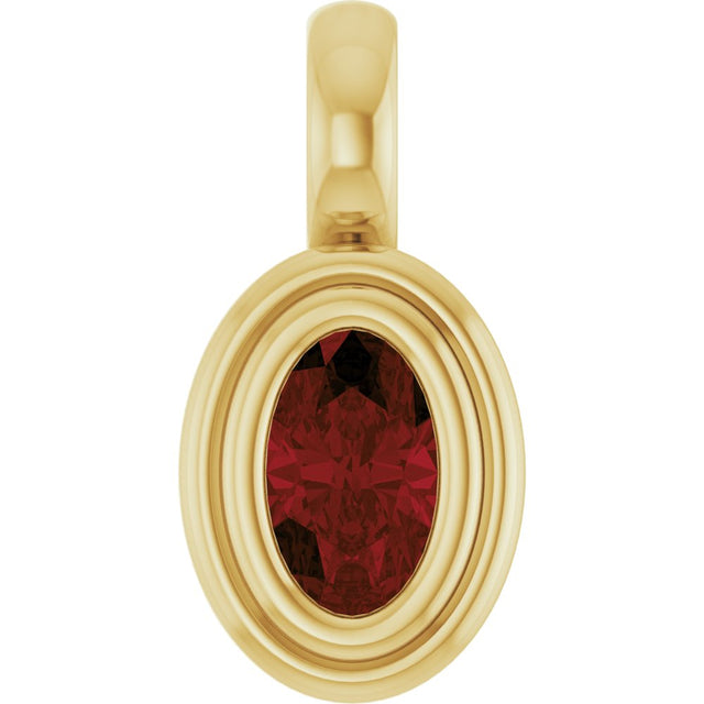 14K Yellow Gold Natural Mozambique Garnet Charm/Pendant