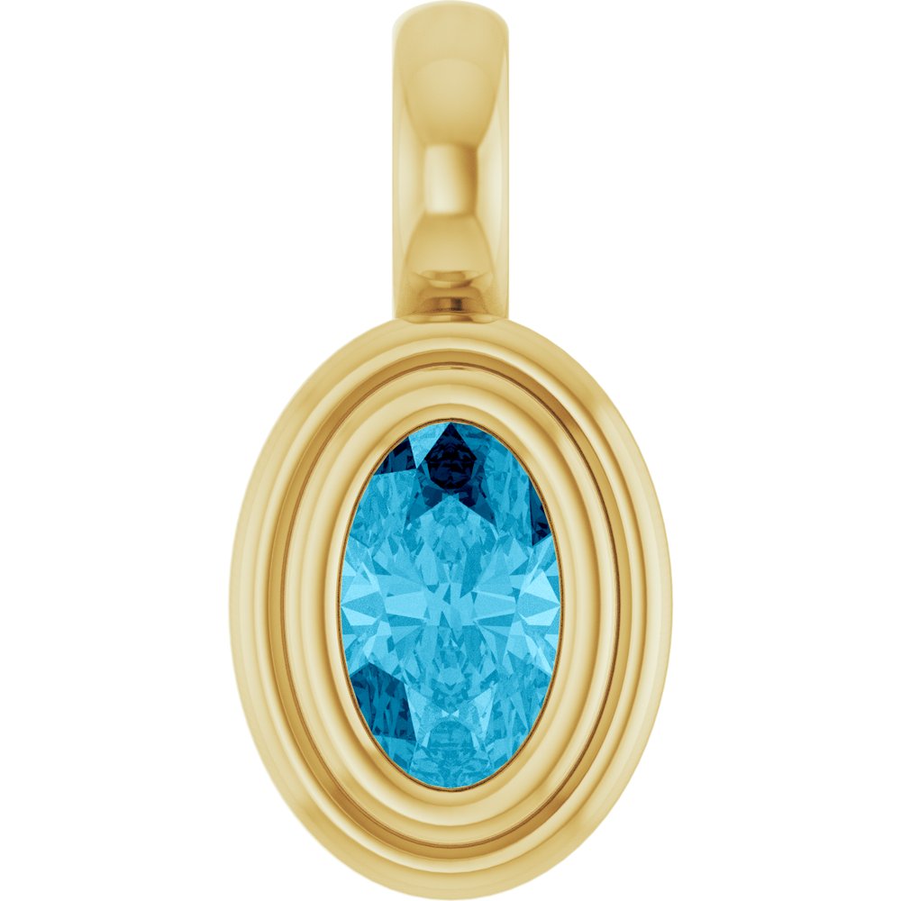 14K Yellow Gold Natural Aquamarine Charm/Pendant