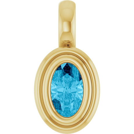 14K Yellow Gold Natural Aquamarine Charm/Pendant