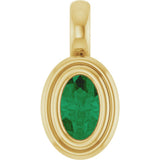 14K Yellow Gold Lab-Grown Emerald Charm/Pendant