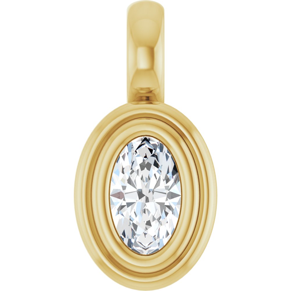 14K Yellow Gold 1/5 CT Lab-Grown Diamond Charm/Pendant