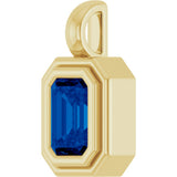 14K Yellow Gold Lab-Grown Blue Sapphire Charm/Pendant