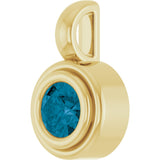 14K Yellow Gold Natural London Blue Topaz Charm/Pendant