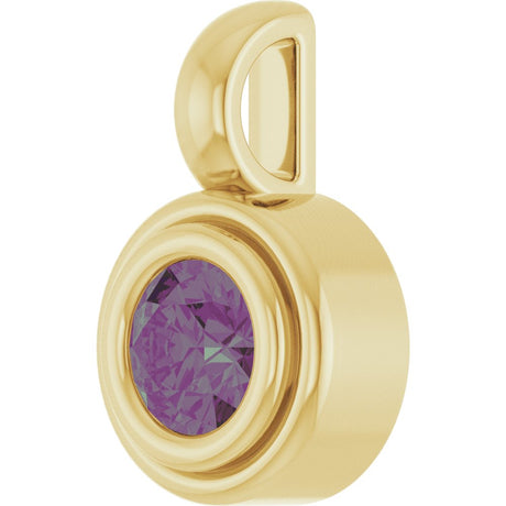 14K Yellow Gold Lab-Grown Alexandrite Charm/Pendant