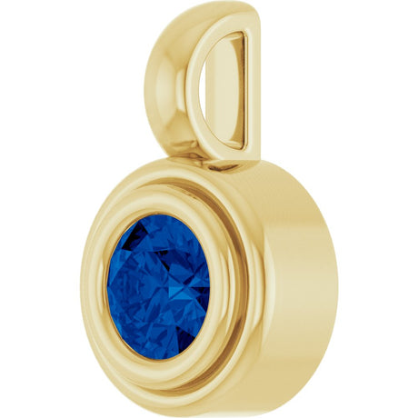 14K Yellow Gold Natural Blue Sapphire Charm/Pendant