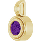 14K Yellow Gold Natural Amethyst Charm/Pendant