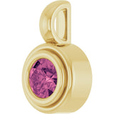 14K Yellow Gold Natural Pink Tourmaline Charm/Pendant
