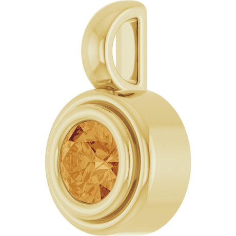 14K Yellow Gold Natural Citrine Charm/Pendant