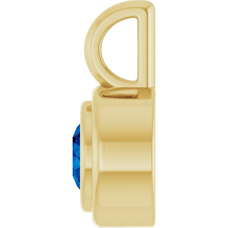 14K Yellow Gold Natural Blue Sapphire Charm/Pendant